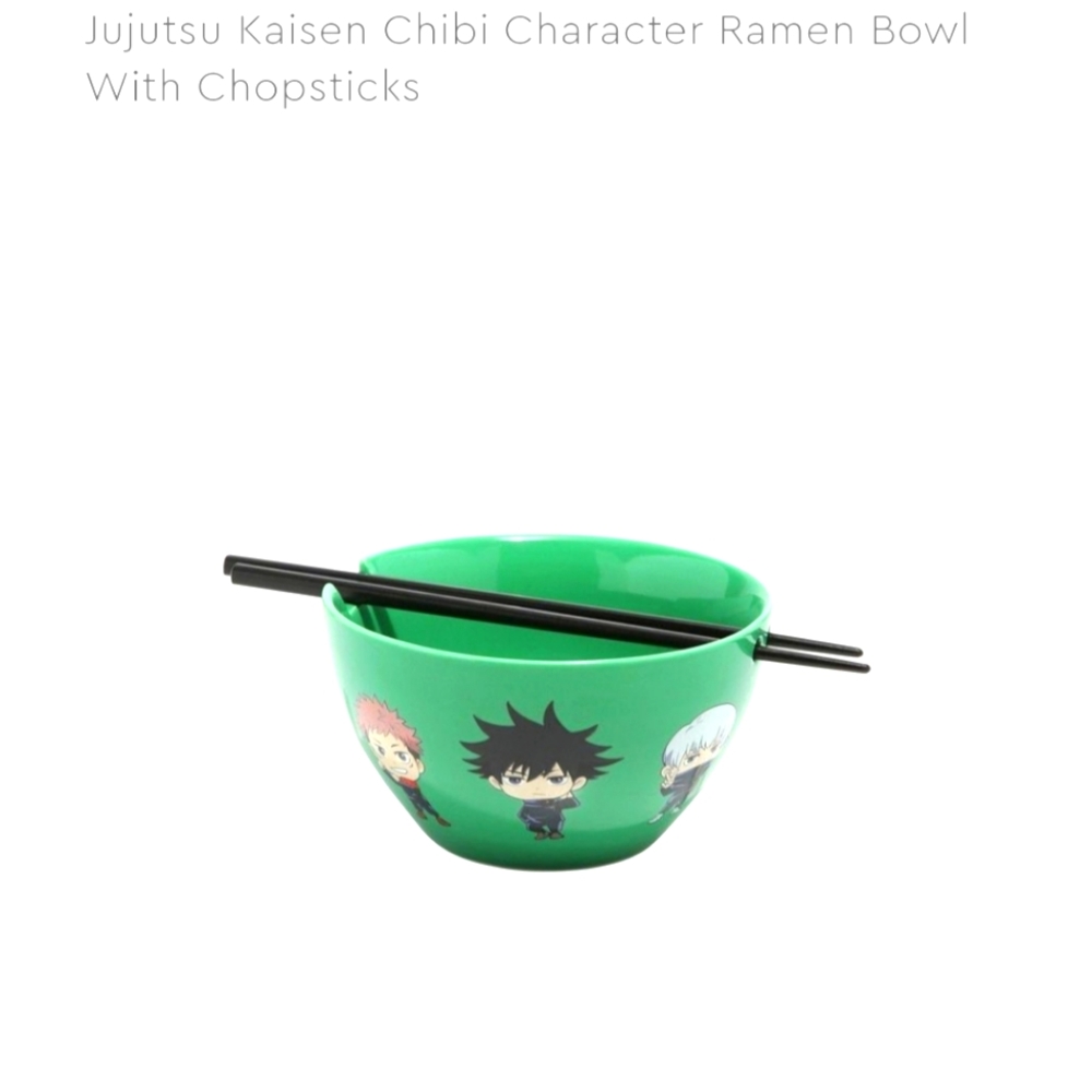 ISO "LOOKING FOR" Jujutsu Kaisen Ramen Bowl Green w/ chibi characters